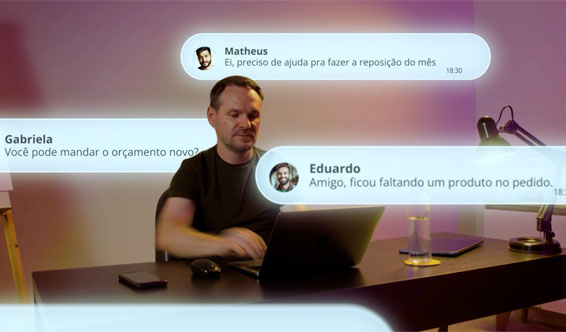 Pedidos com IA da Mercos